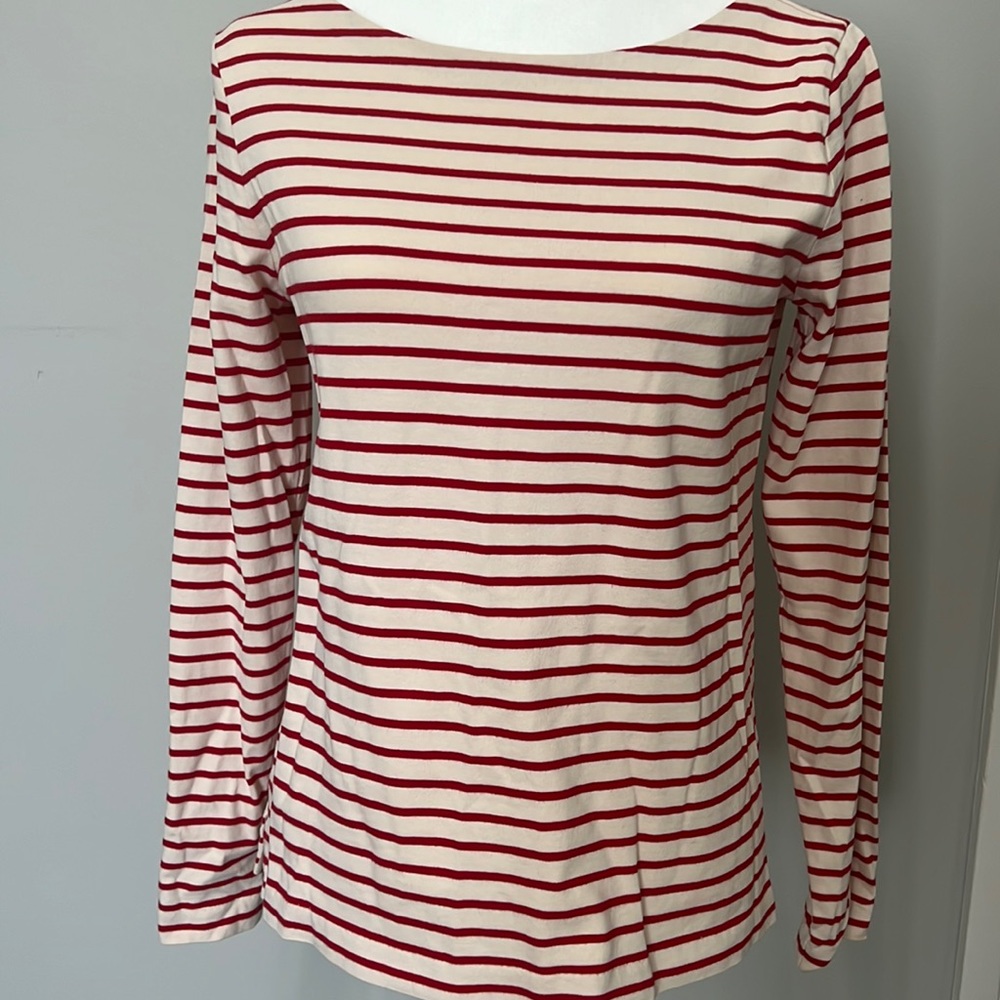 J. Crew long sleeve Red and Cream Striped Shirt - size S